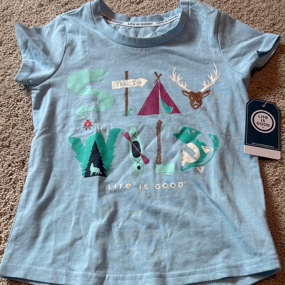 Life Is Good Kids Stay Wild Blue T-Shirt